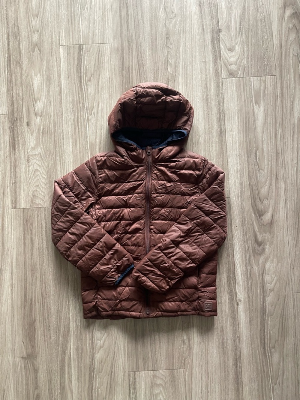 GAP Quilted Hooded Puffer Jacket - Rust Brown